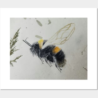 Bumbling bee, watercolor painting Posters and Art